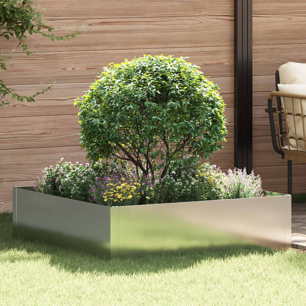 vidaXL Krawężnik do trawnika 100 x 100 x 35 cm Stal srebrny