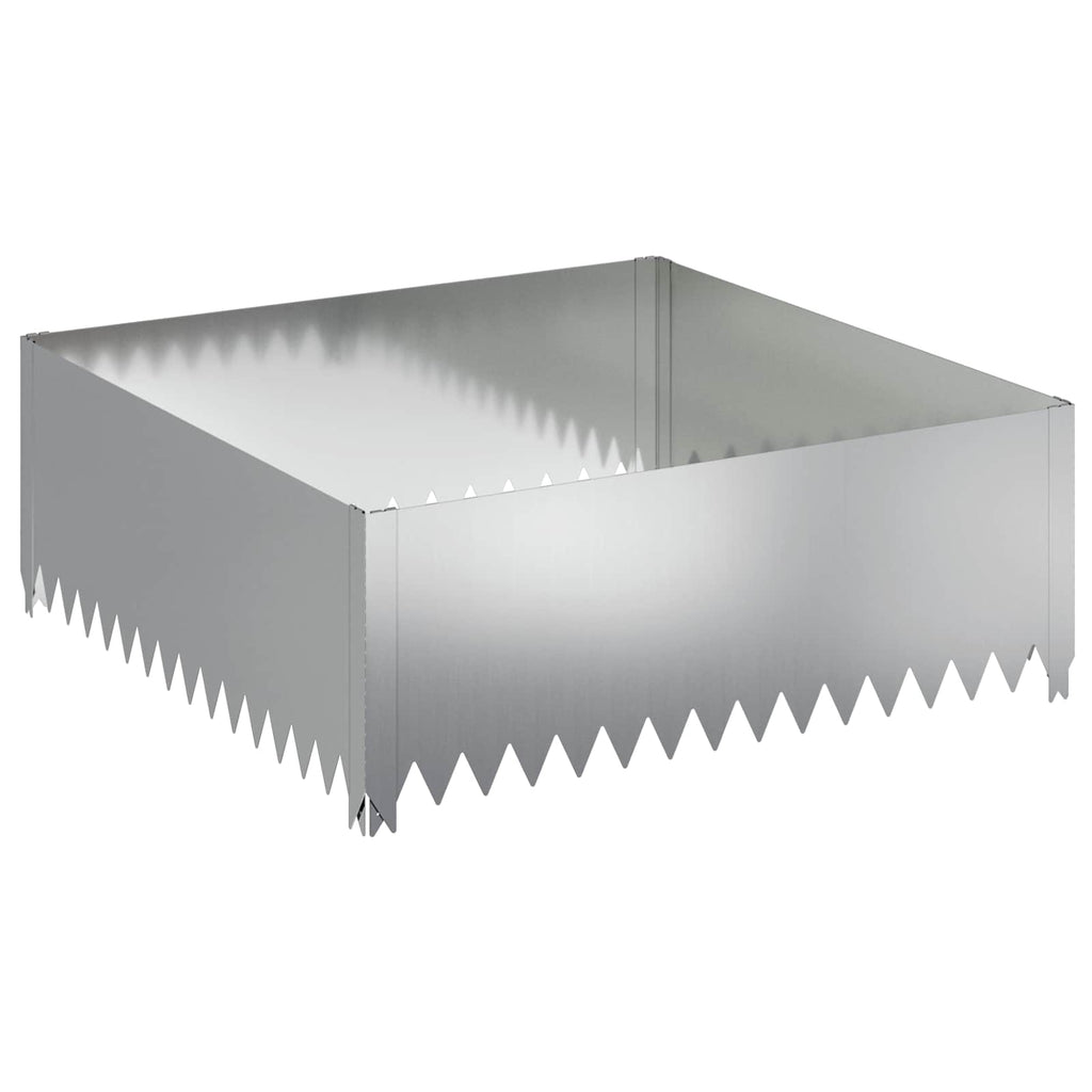 vidaXL Krawężnik do trawnika 4 pcs 100 x 100 x 35 cm Stal srebrny
