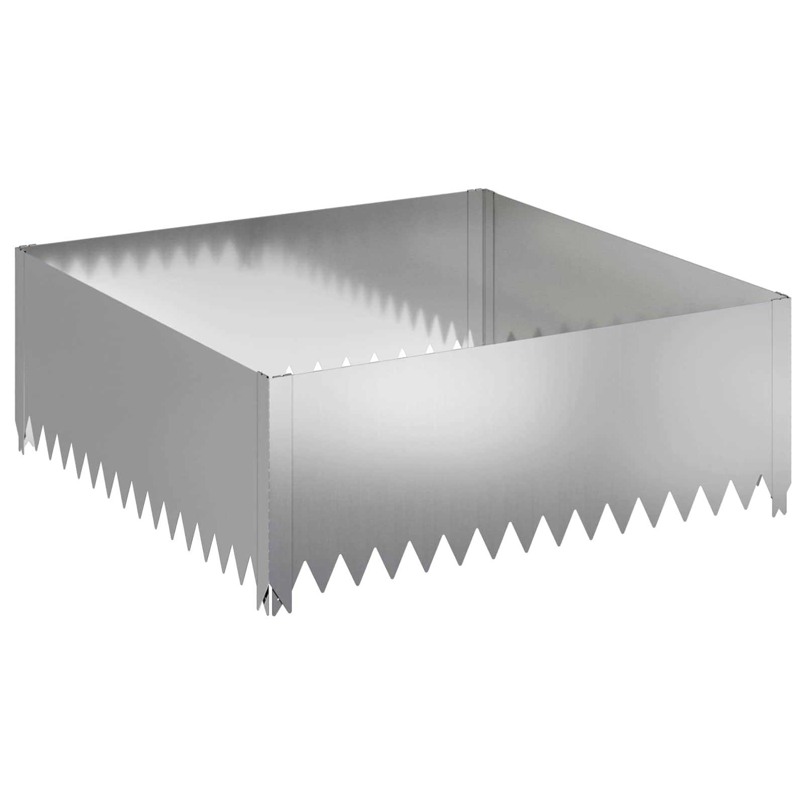 vidaXL Krawężnik do trawnika 4 pcs 100 x 100 x 35 cm Stal srebrny