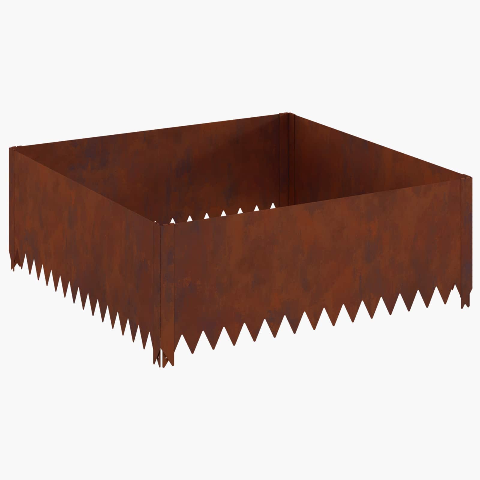 vidaXL Krawężnik do trawnika 100 x 100 x 35 cm Stal Rdzawy