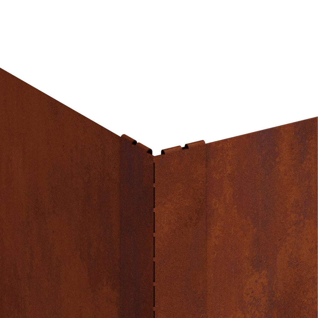 vidaXL Krawężnik do trawnika 4 pcs 100 x 100 x 35 cm Stal Rdzawy