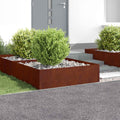 vidaXL Krawężnik do trawnika 4 pcs 100 x 100 x 35 cm Stal Rdzawy