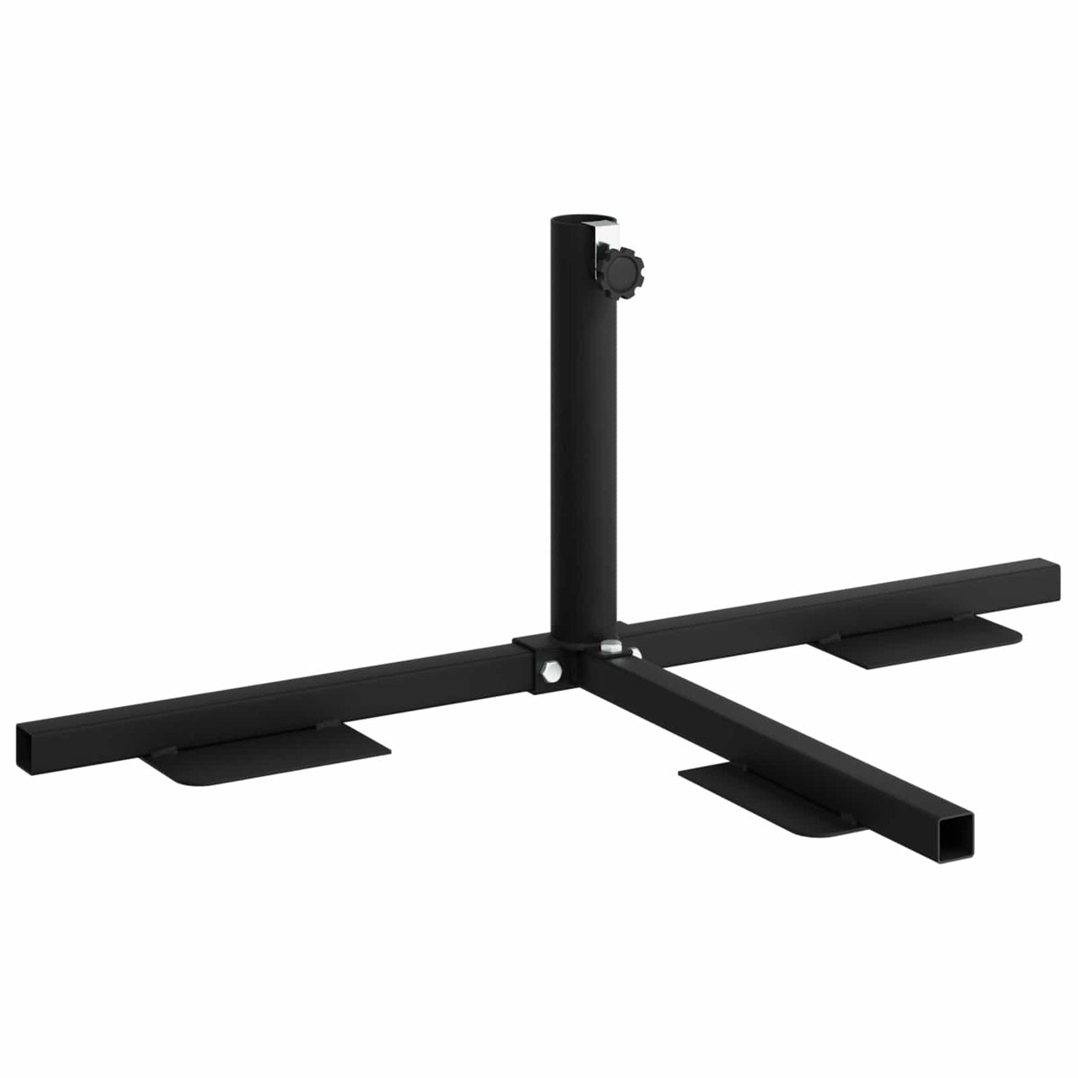 vidaXL Rama podstawy do parasola w pół Czarny Stal for 32-38 mm Pole