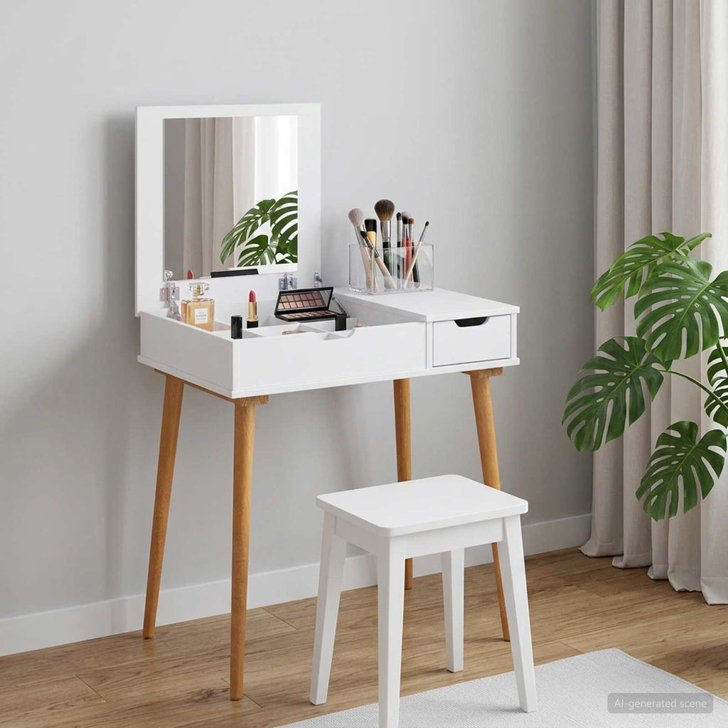vidaxl Toaletka FAUSKE Biały 76 x 50 x 78 cm