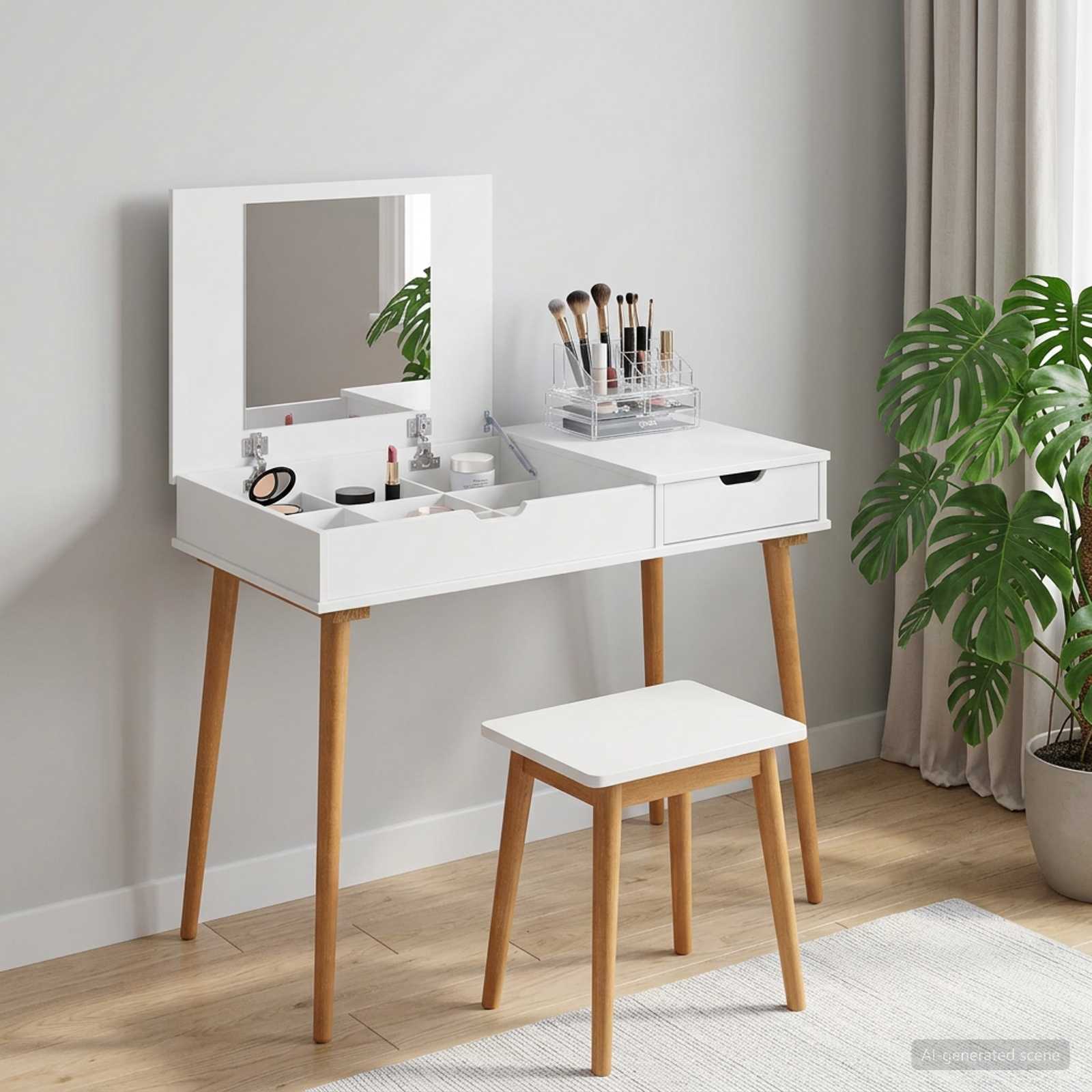 vidaxl Toaletka FAUSKE Biały 100 x 50 x 78 cm