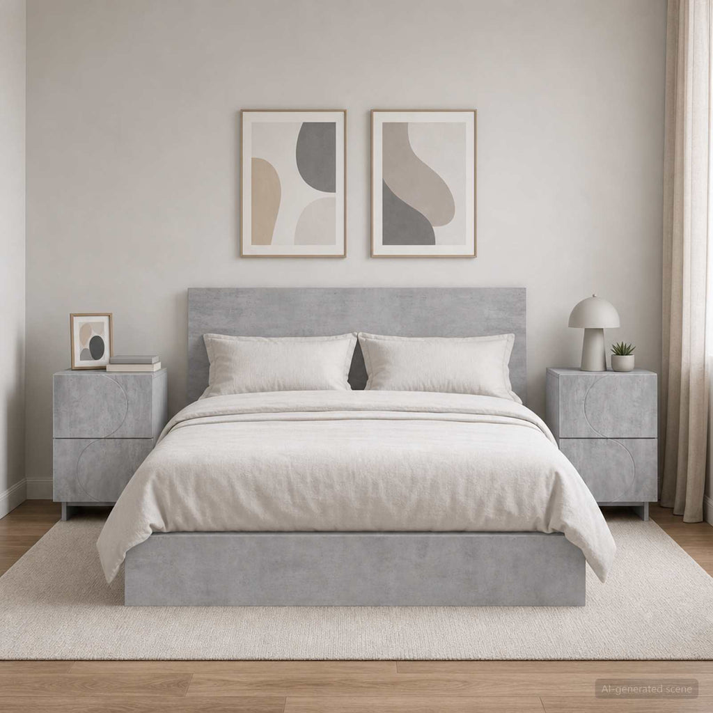 vidaXL Szafka Nocna 2 szt. Betonowy szary 33,5 x 34,5 x 50 cm