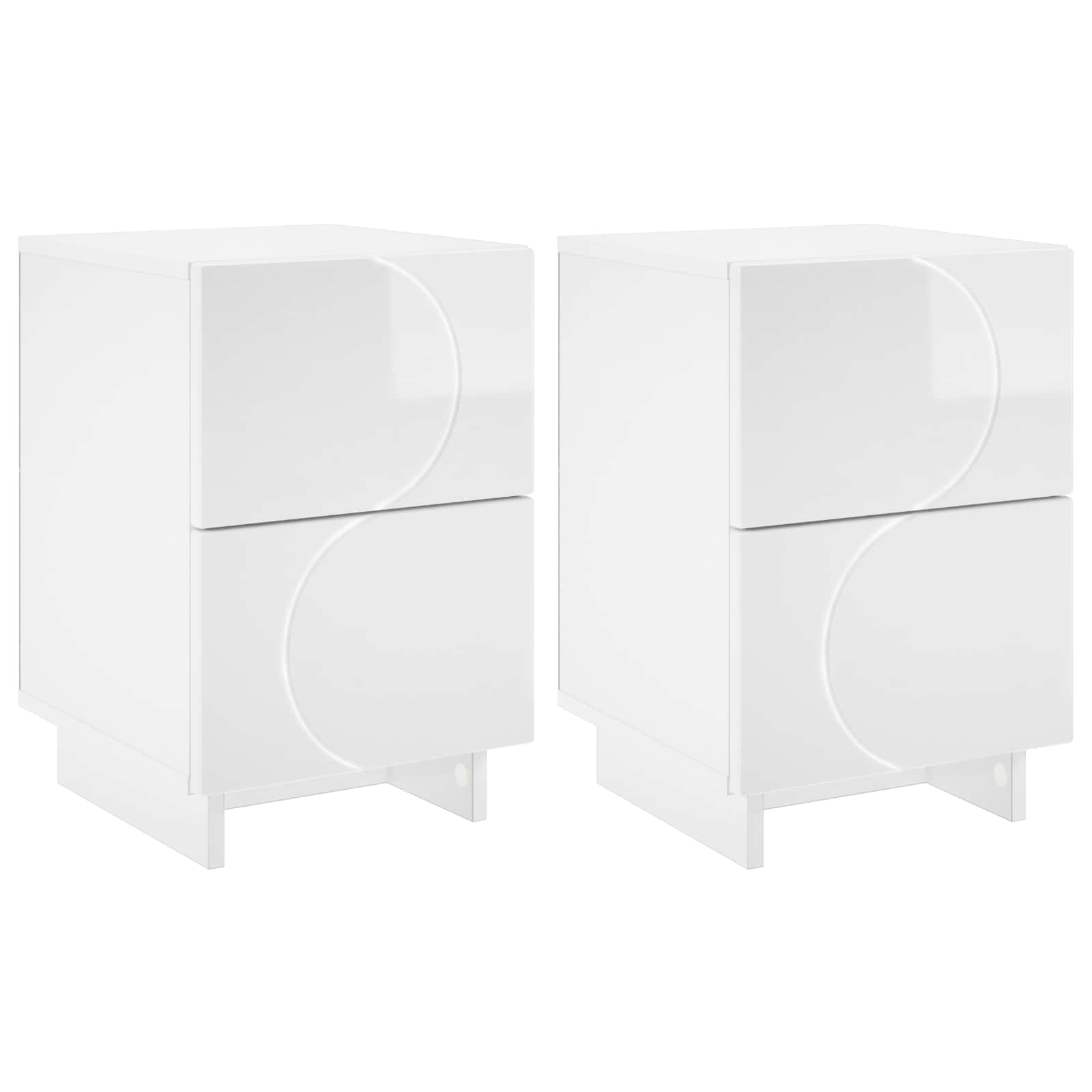 vidaXL Szafka Nocna 2 szt. Biały wysoki połysk 33,5 x 34,5 x 50 cm