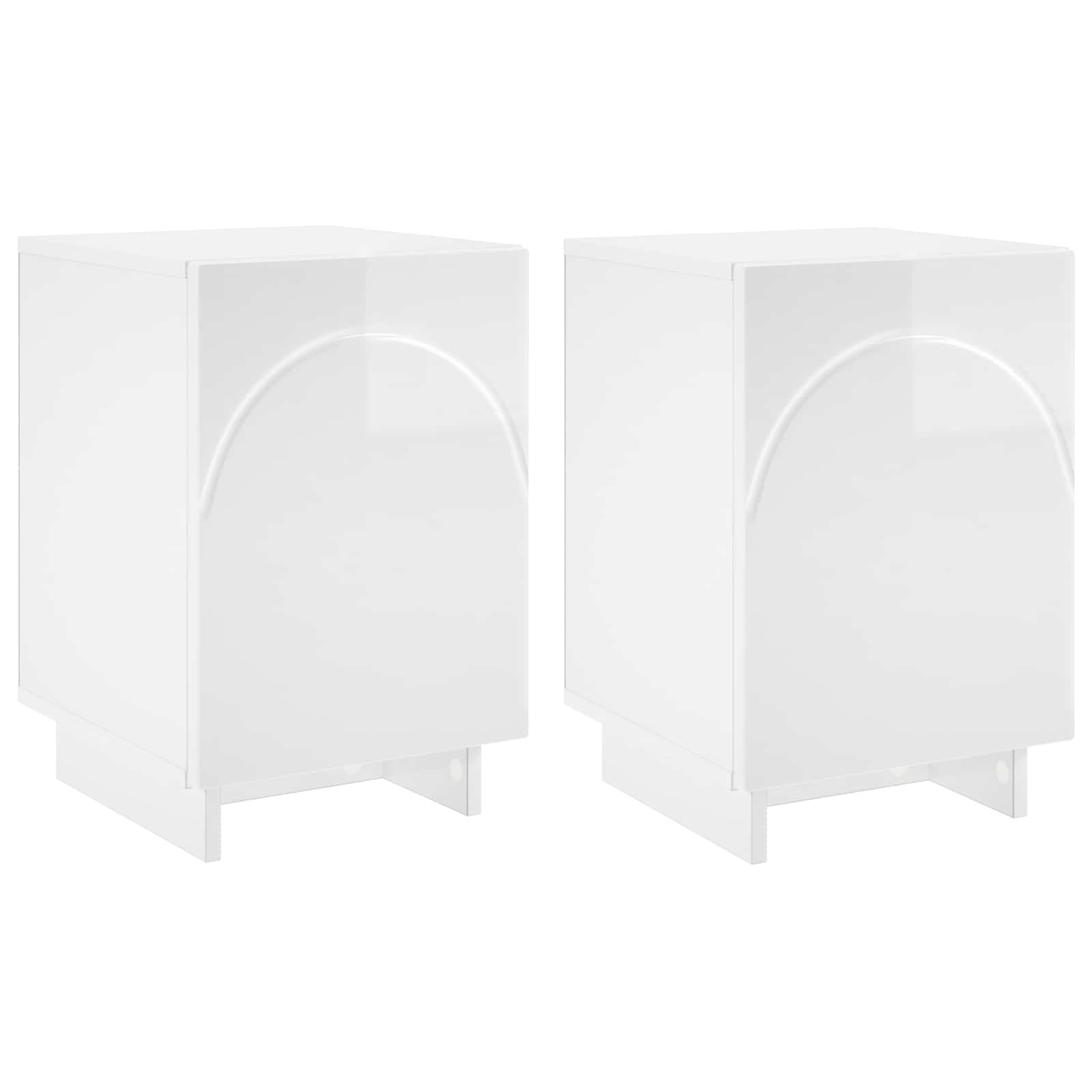 vidaXL Szafka Nocna 2 szt. Biały wysoki połysk 33,5 x 34,5 x 50 cm