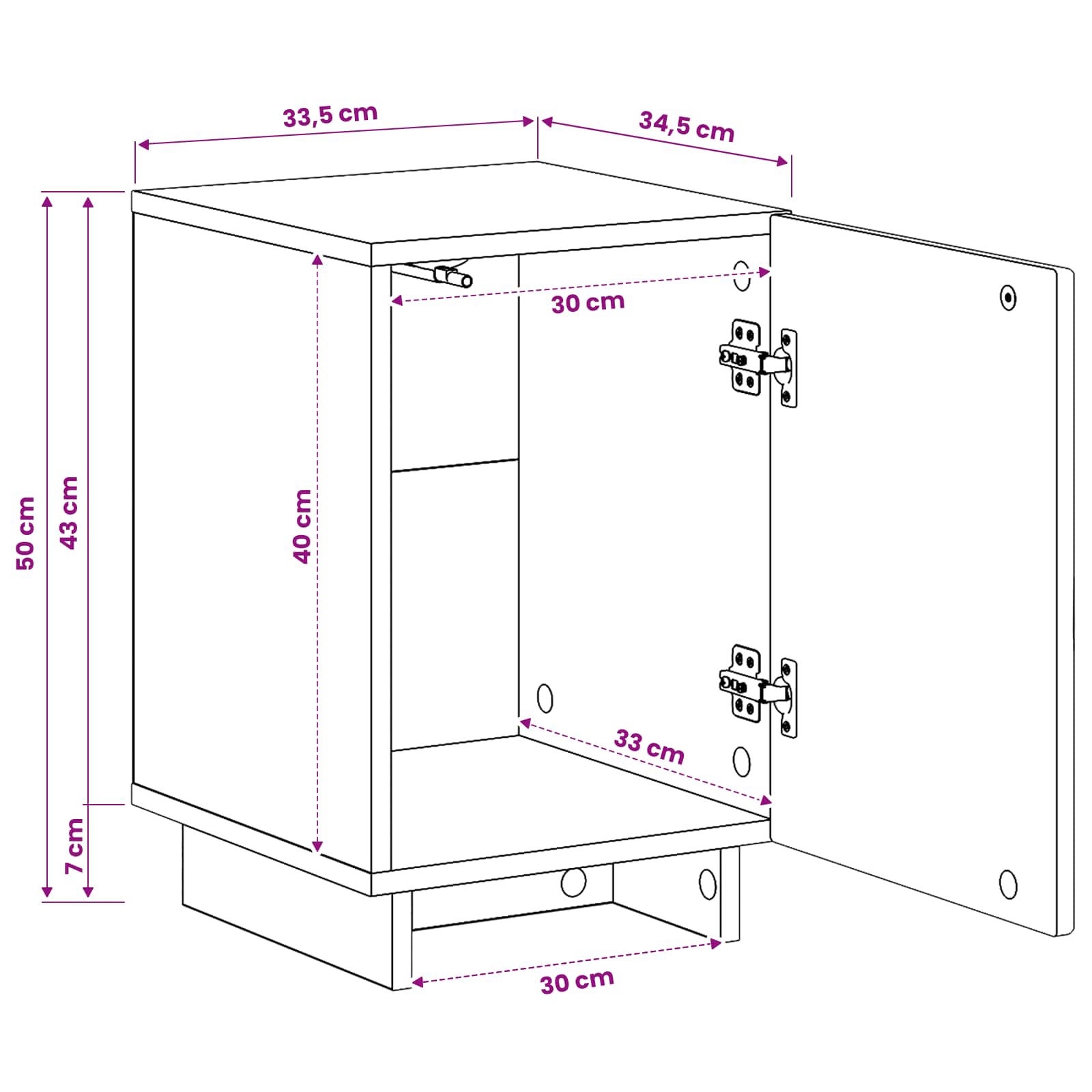 vidaXL Szafka Nocna 2 szt. Biały wysoki połysk 33,5 x 34,5 x 50 cm