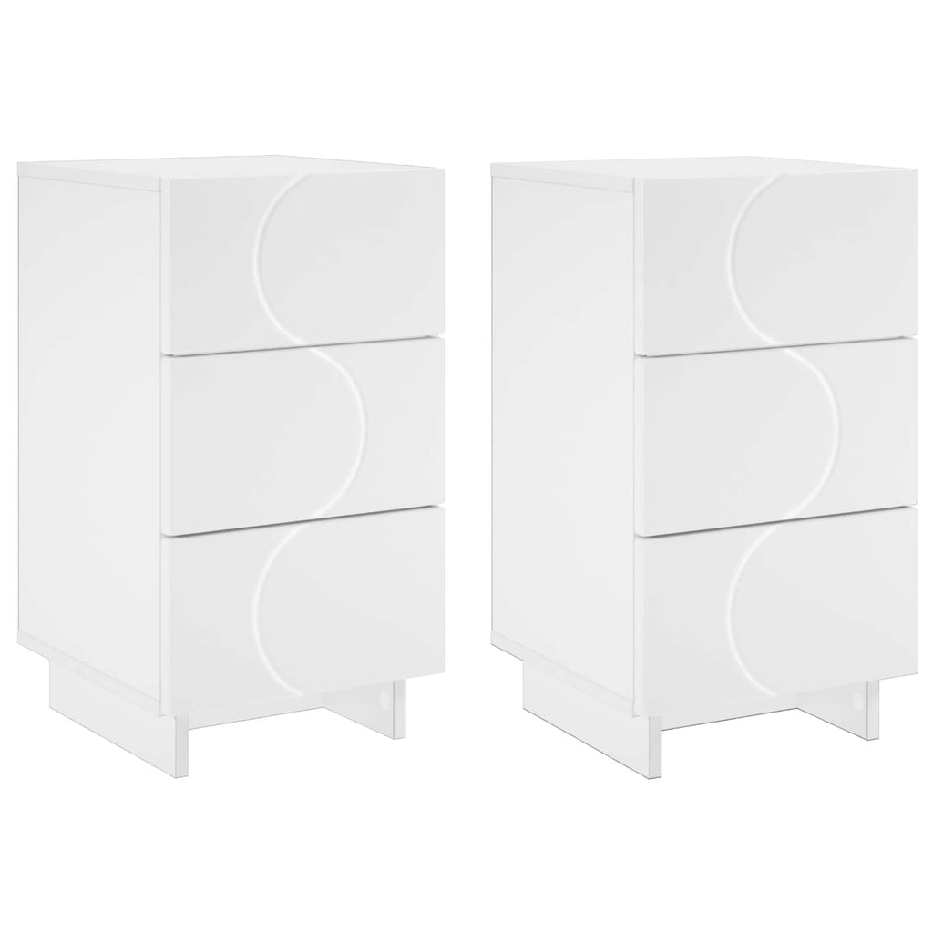 vidaXL Szafka Nocna 2 szt. Biały 33,5 x 34,5 x 60 cm