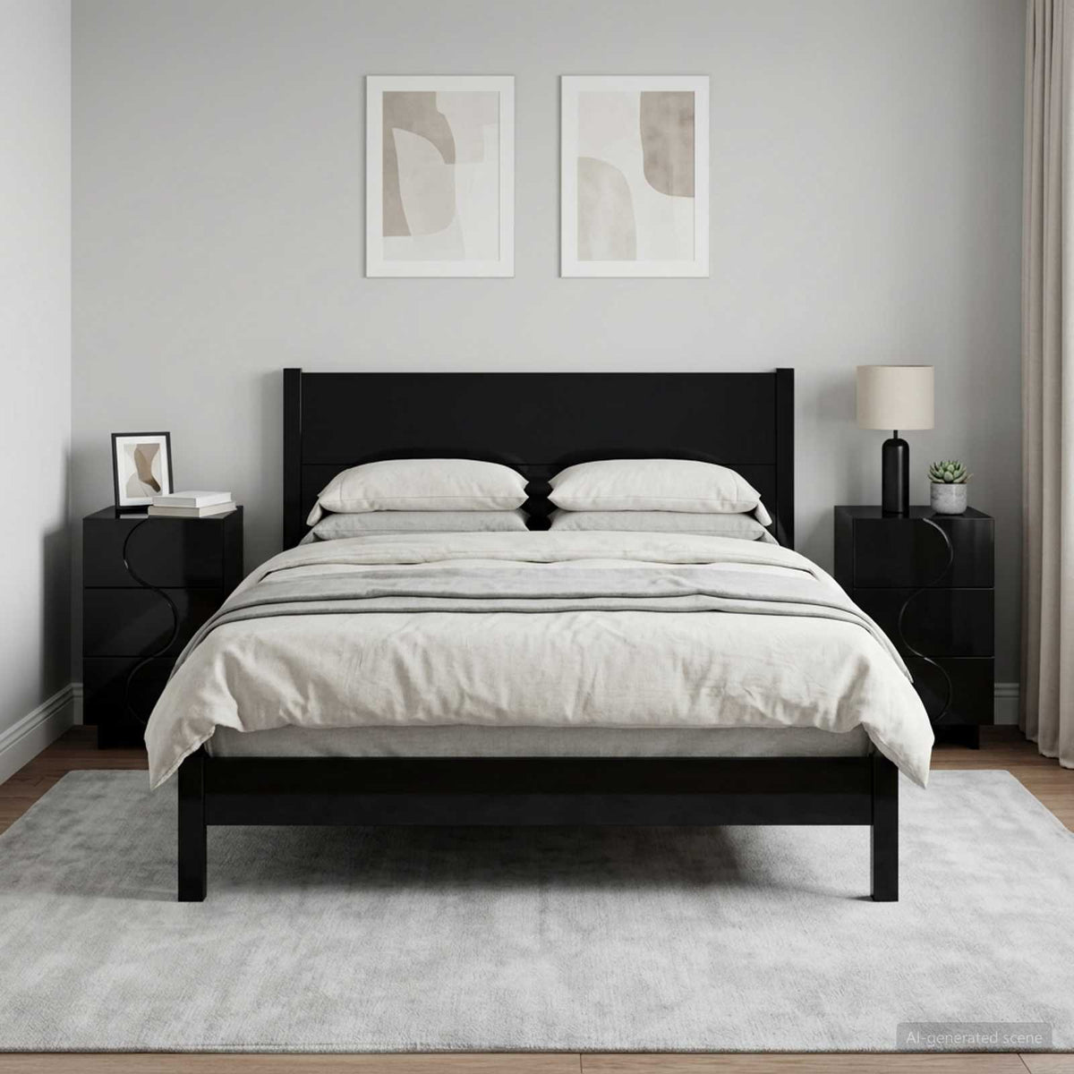 vidaXL Szafka Nocna 2 szt. Czarny 33,5 x 34,5 x 60 cm