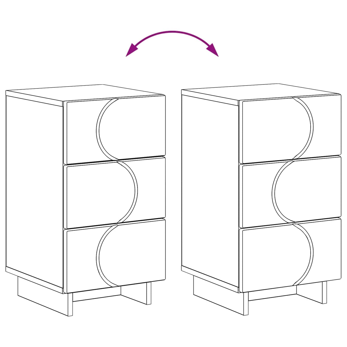 vidaXL Szafka Nocna 2 szt. Biały wysoki połysk 33,5 x 34,5 x 60 cm