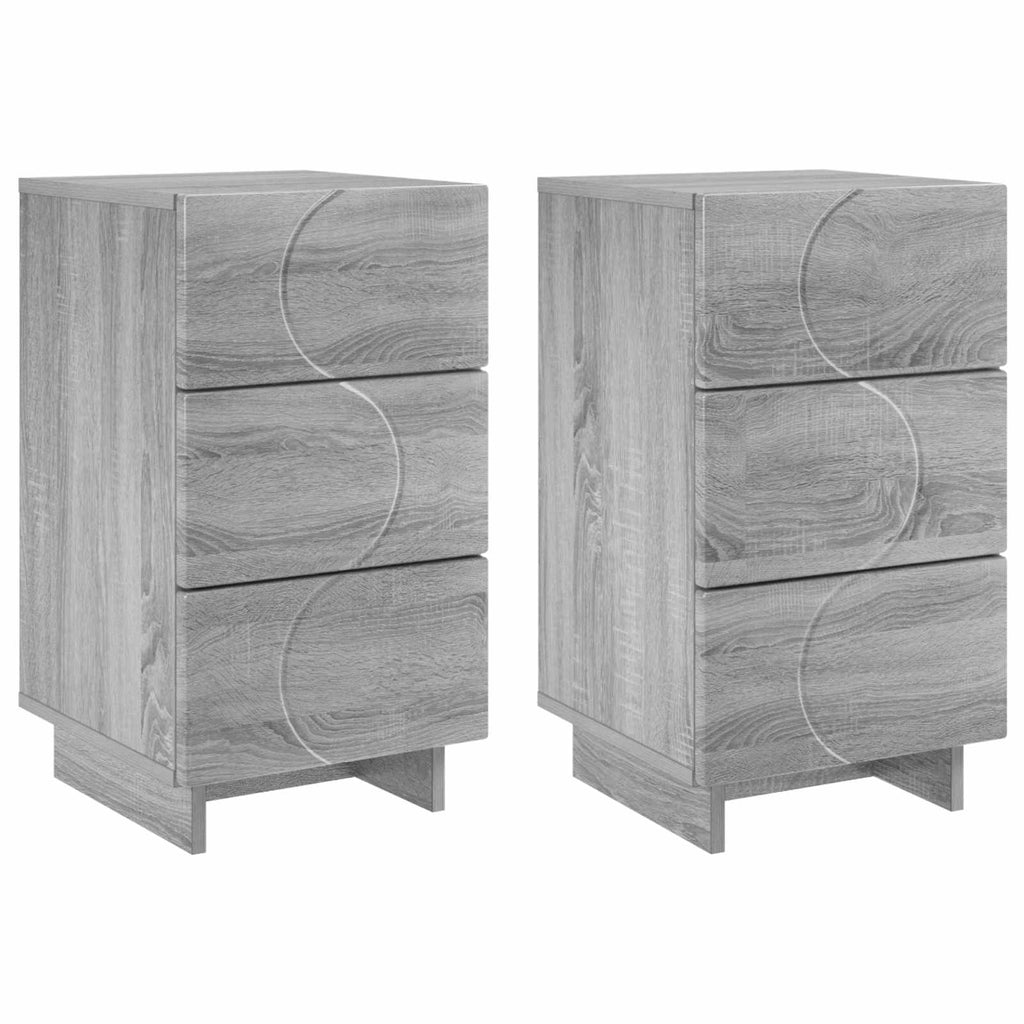 vidaXL Szafka Nocna 2 szt. Szary Sonoma 33,5 x 34,5 x 60 cm