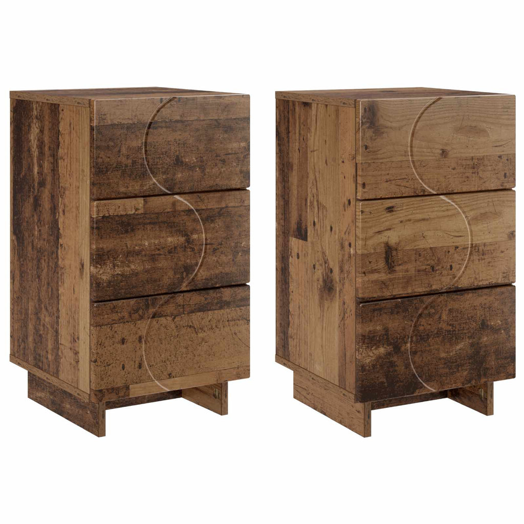 vidaXL Szafka Nocna 2 szt. Stare drewno 33,5 x 34,5 x 60 cm