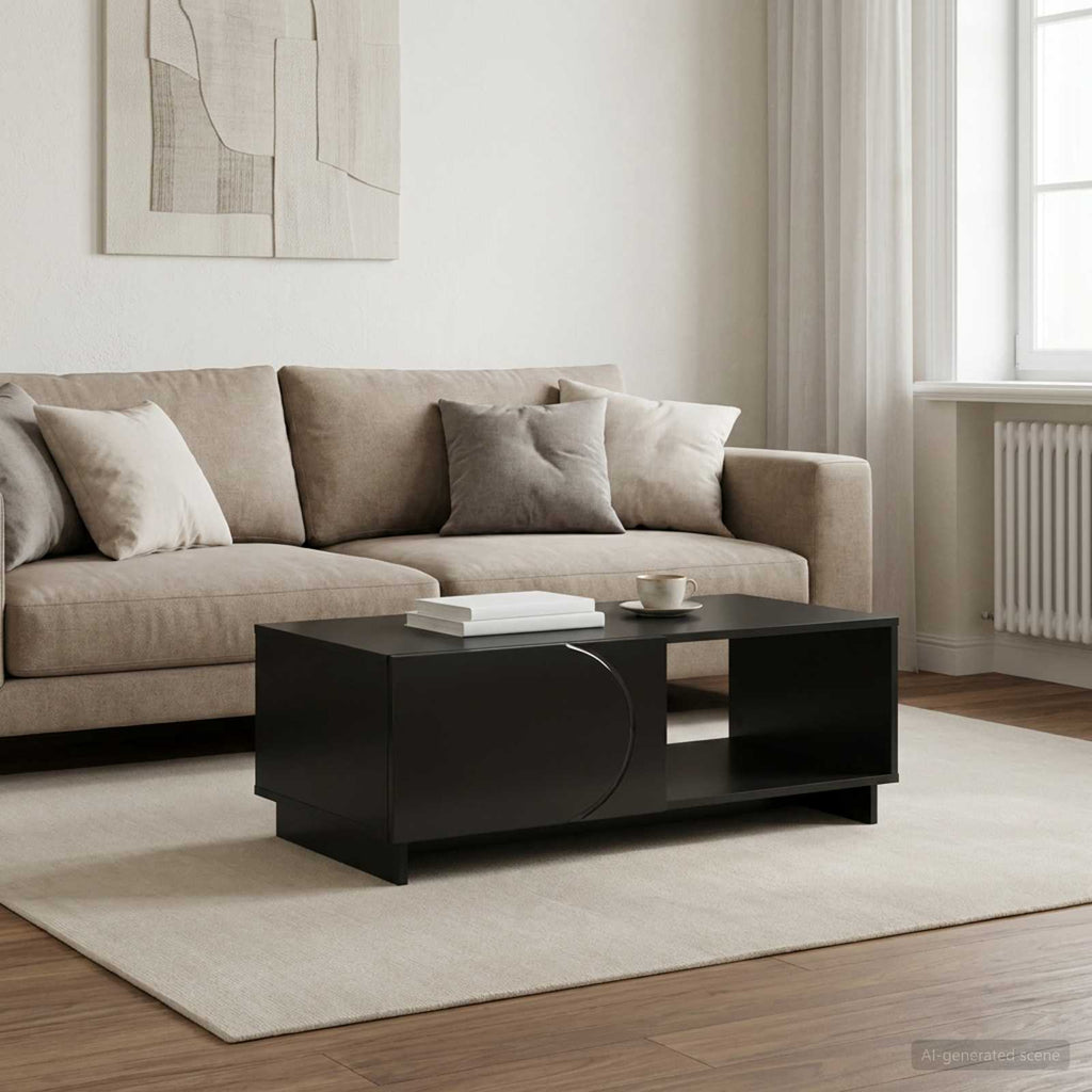 vidaXL Stolik kawowy Czarny 95 x 50,5 x 35 cm Materiał drewnopochodny