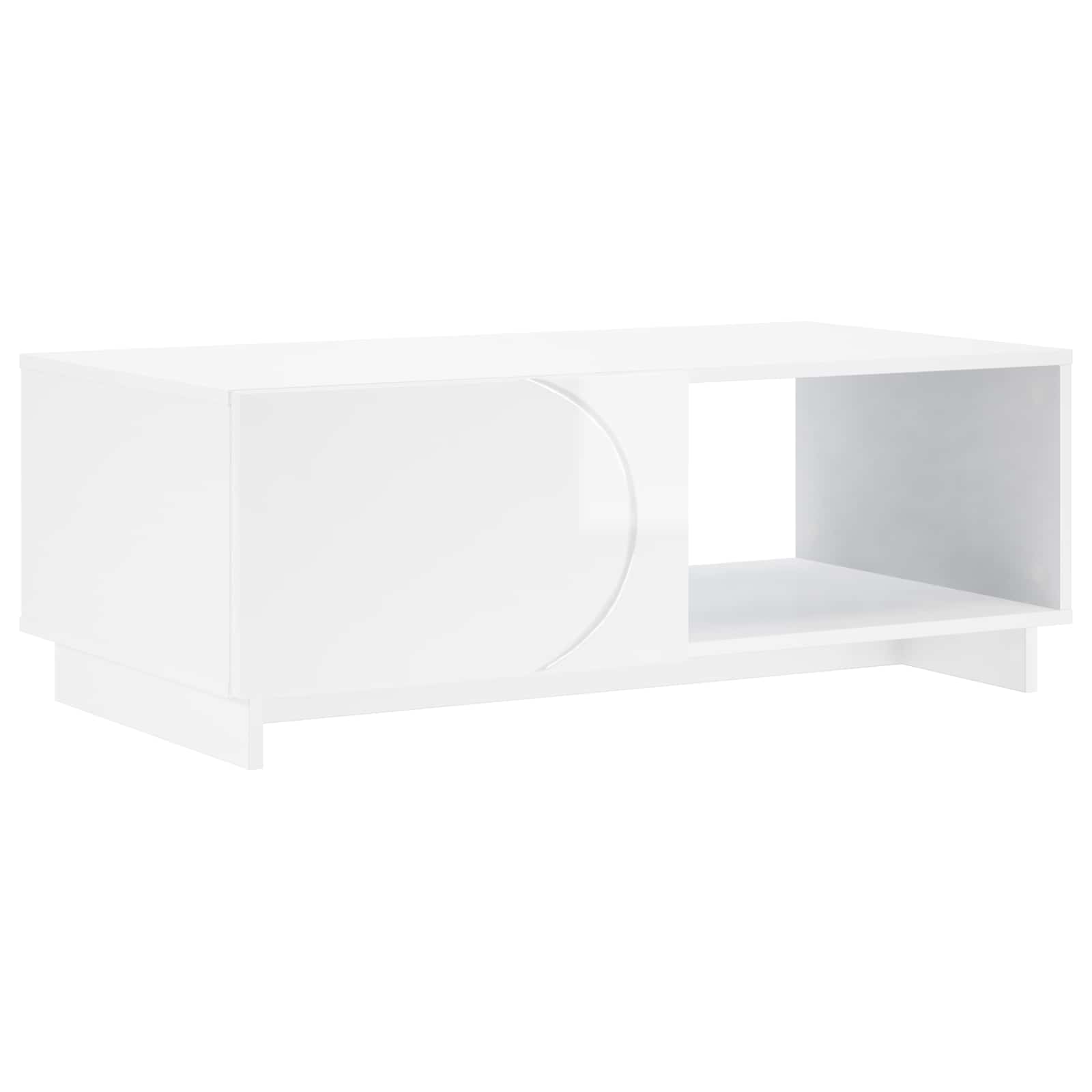vidaXL Stolik kawowy Biały wysoki połysk 95 x 50,5 x 35 cm
