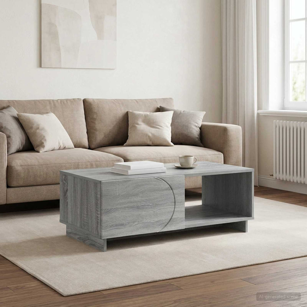 vidaXL Stolik kawowy Szary Sonoma 95 x 50,5 x 35 cm