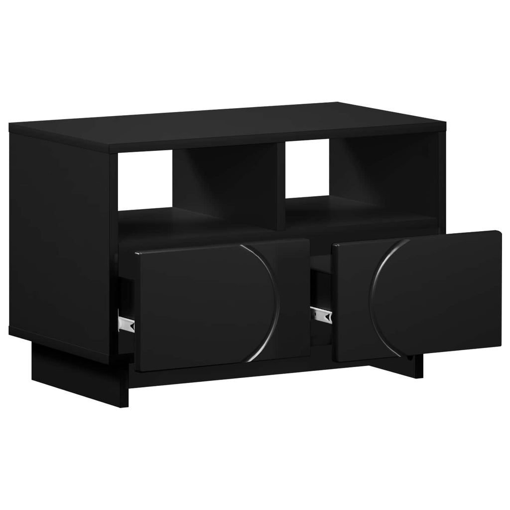 vidaXL Stół pod telewizor 60 x 34,5 x 40 cm Czarny Drewno inżynieryjne