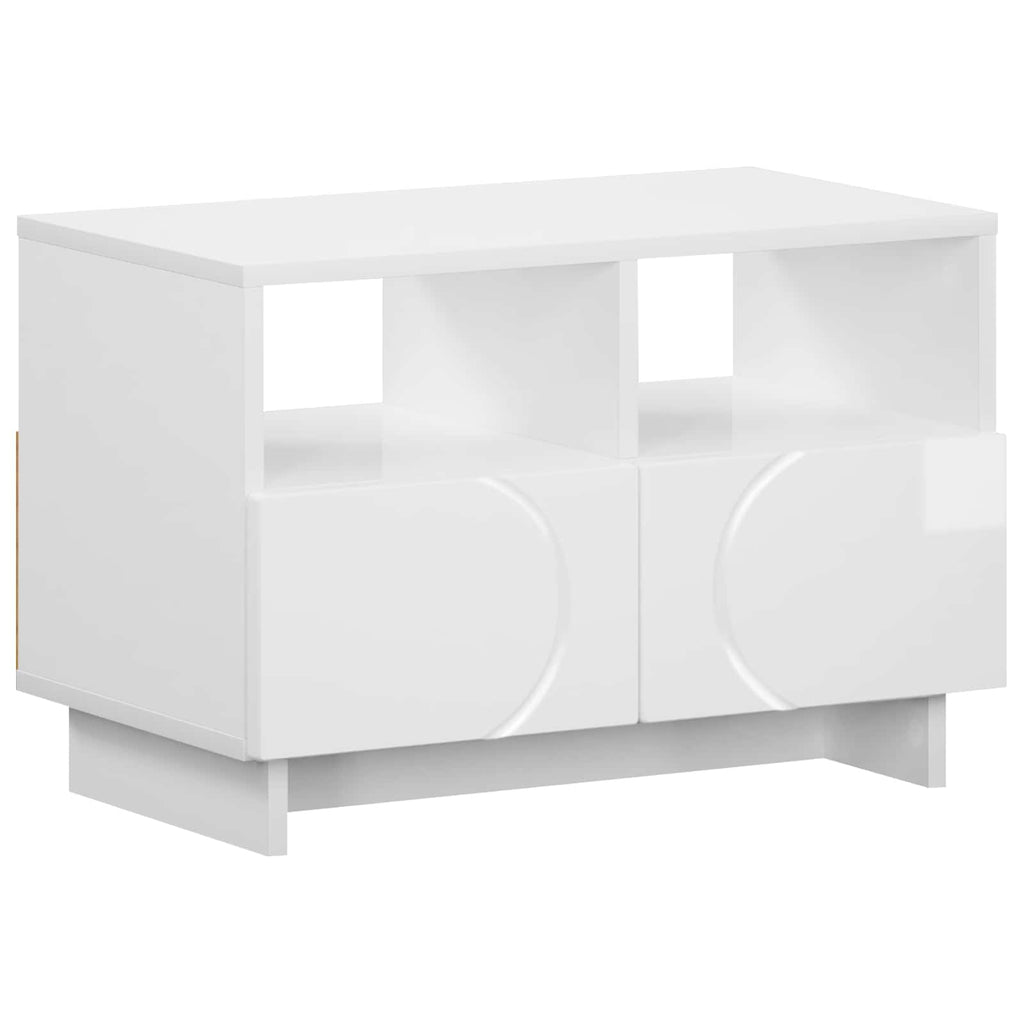 vidaXL Stół pod telewizor 60 x 34.5 x 40 cm Biały wysoki połysk