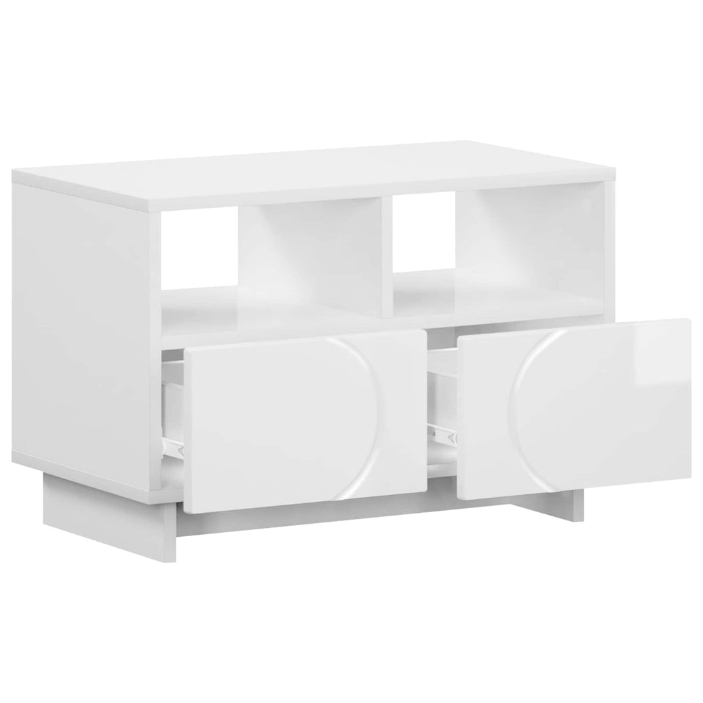 vidaXL Stół pod telewizor 60 x 34.5 x 40 cm Biały wysoki połysk