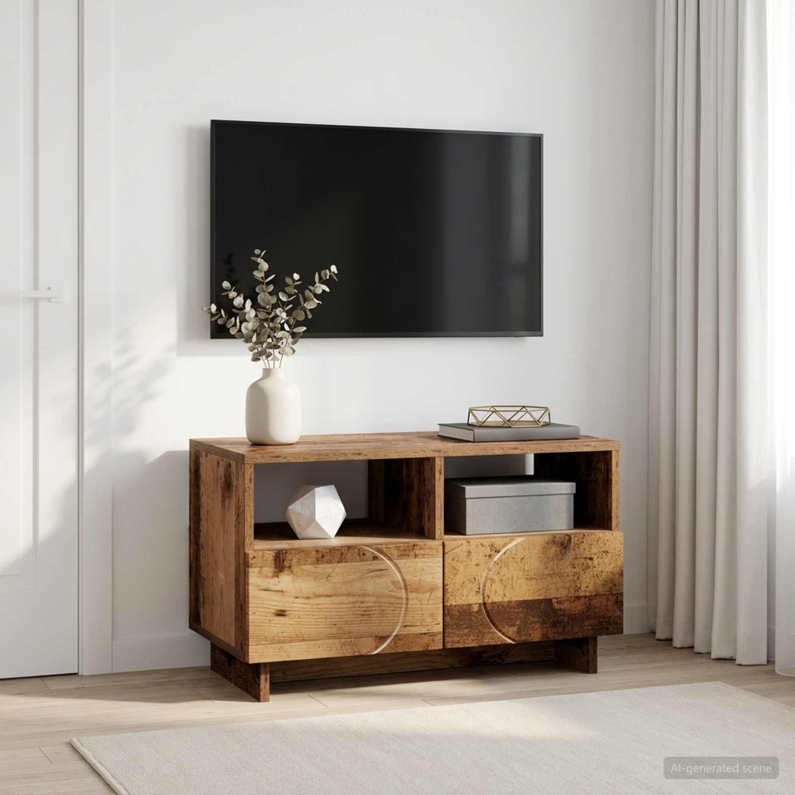 vidaXL Stół pod telewizor 60 x 34.5 x 40 cm Stare drewno