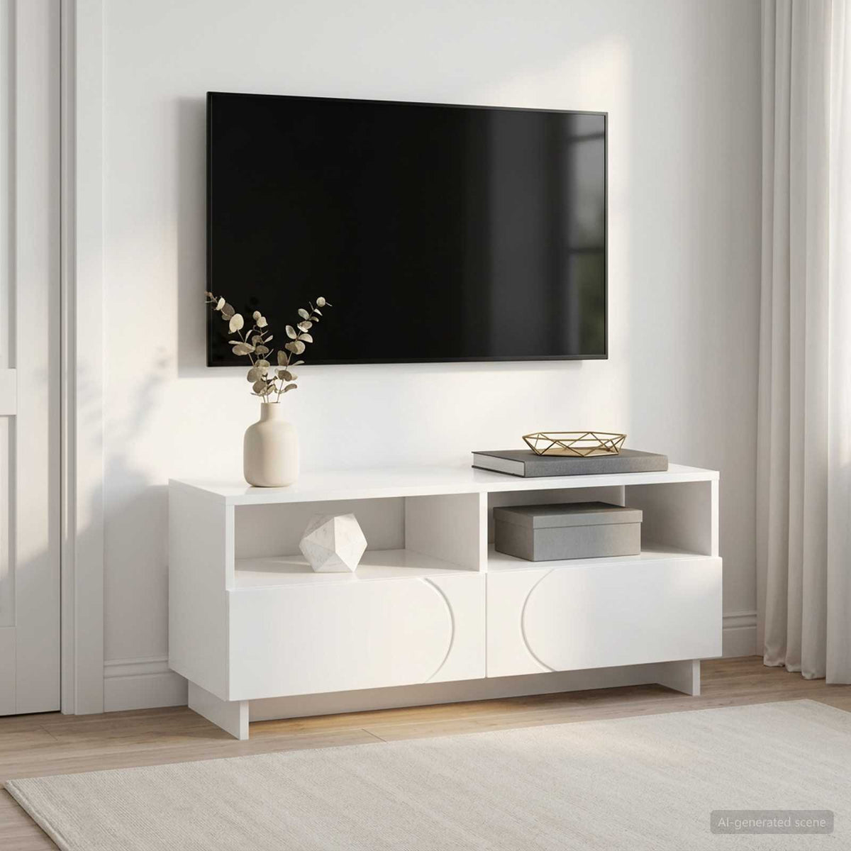 vidaXL Stół pod telewizor 90 x 34.5 x 40 cm Biały wysoki połysk