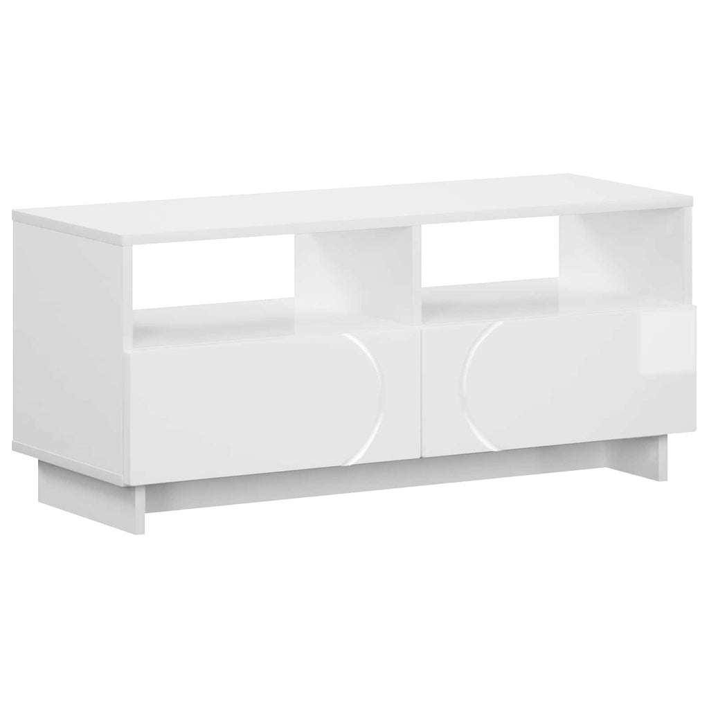 vidaXL Stół pod telewizor 90 x 34.5 x 40 cm Biały wysoki połysk