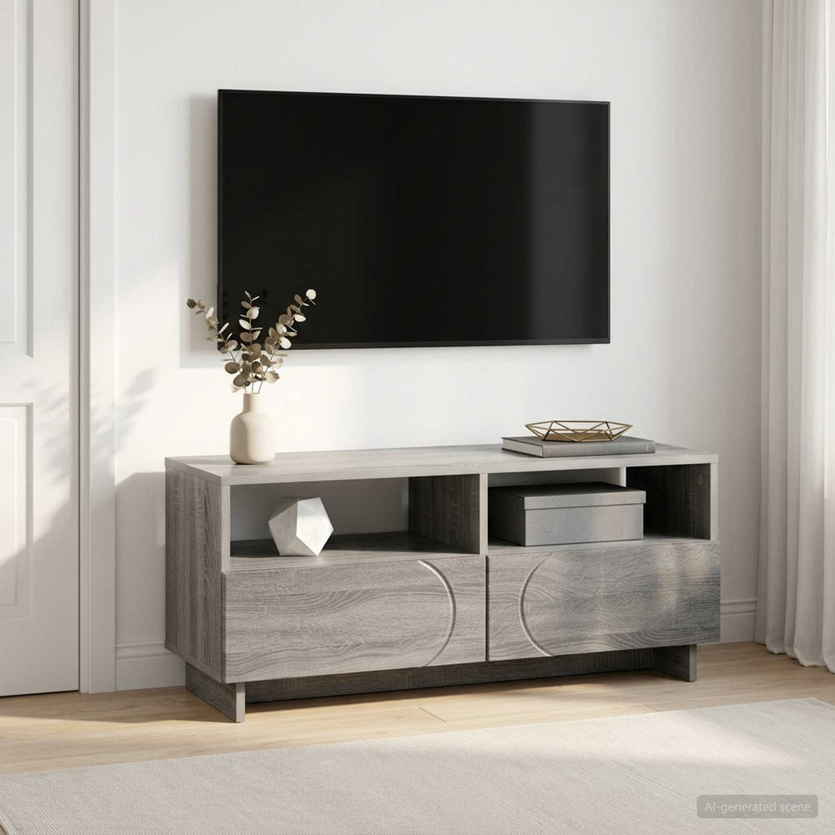 vidaXL Stół pod telewizor 90 x 34.5 x 40 cm Szary Sonoma