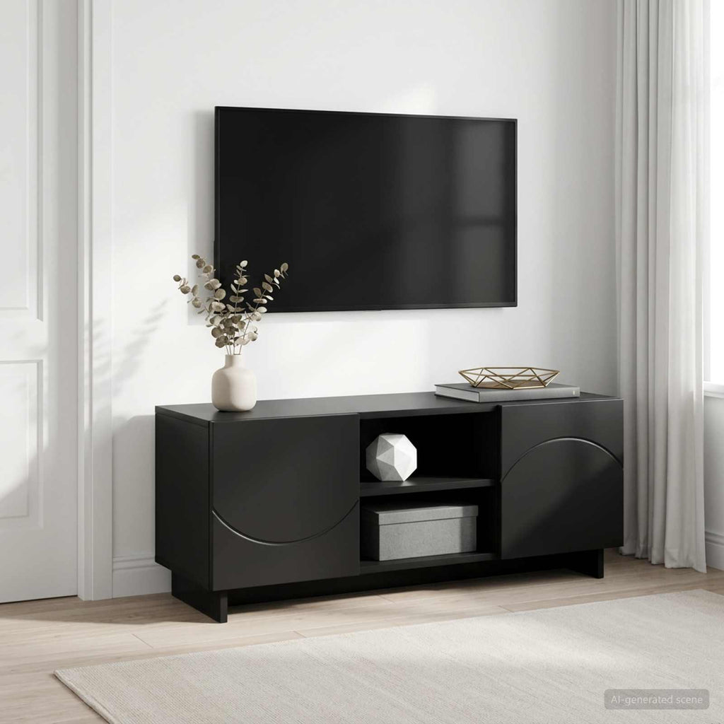 vidaXL Stół pod telewizor 90 x 34.5 x 40 cm Czarny Drewno inżynieryjne