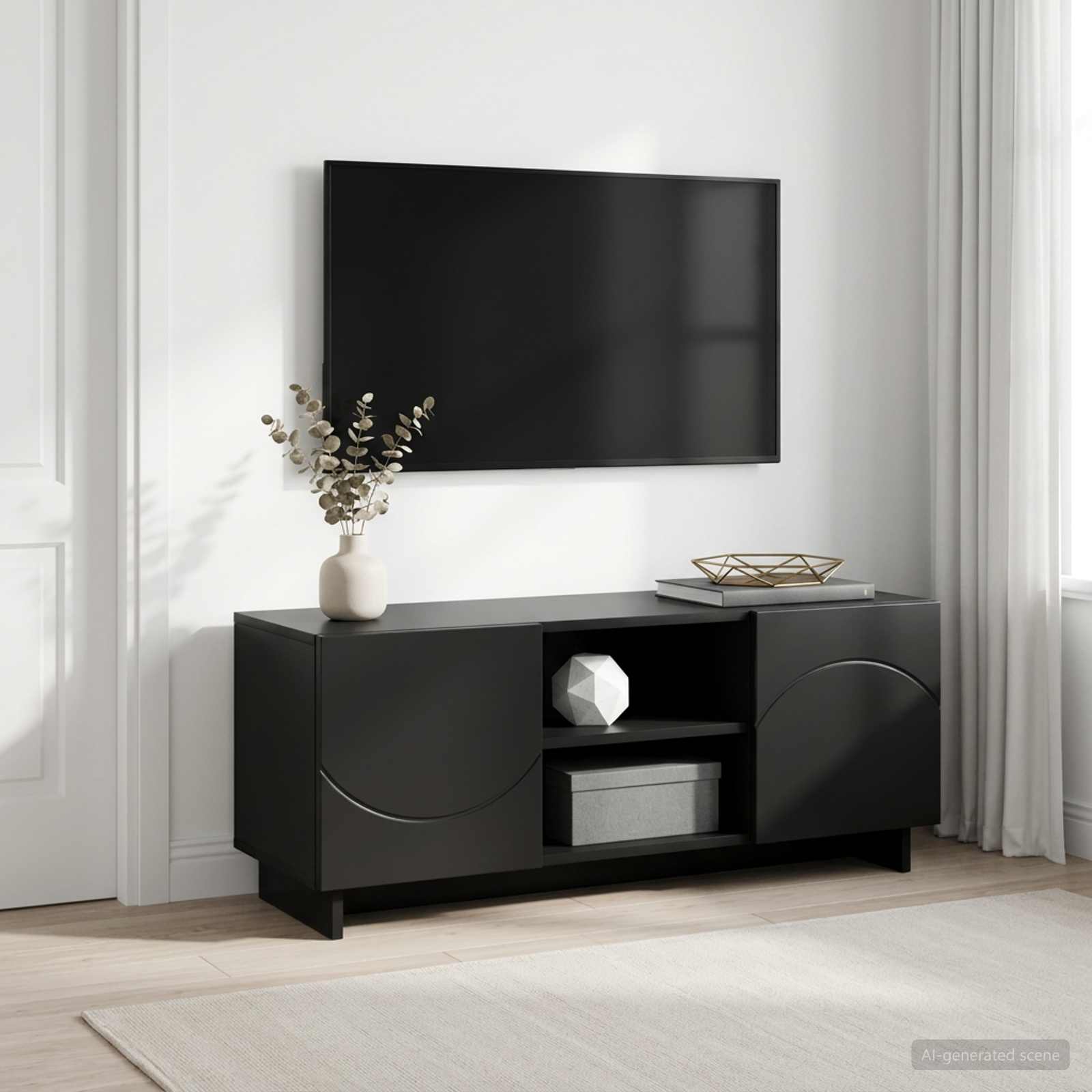 vidaXL Stół pod telewizor 90 x 34.5 x 40 cm Czarny Drewno inżynieryjne