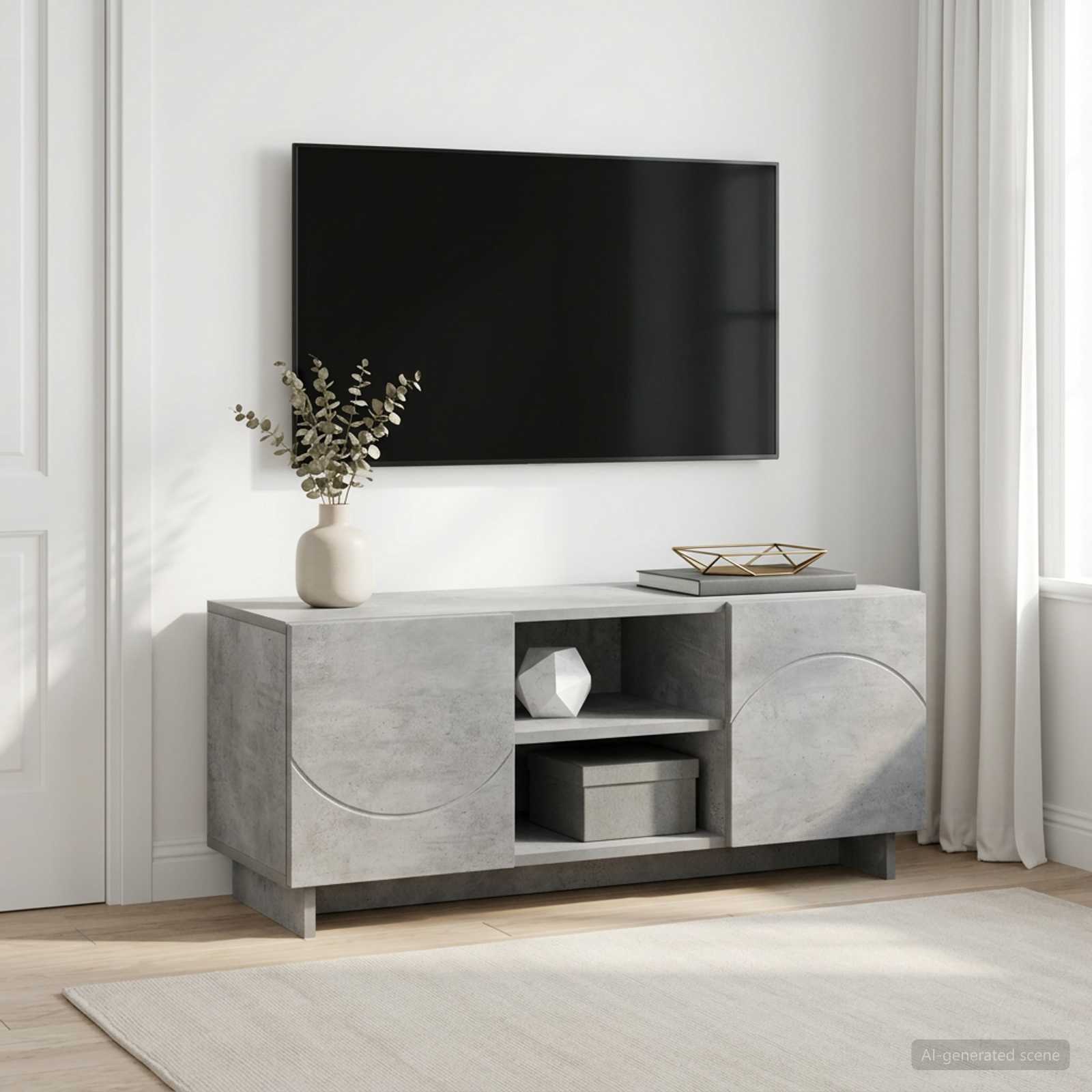vidaXL Stół pod telewizor 90 x 34.5 x 40 cm Betonowy szary
