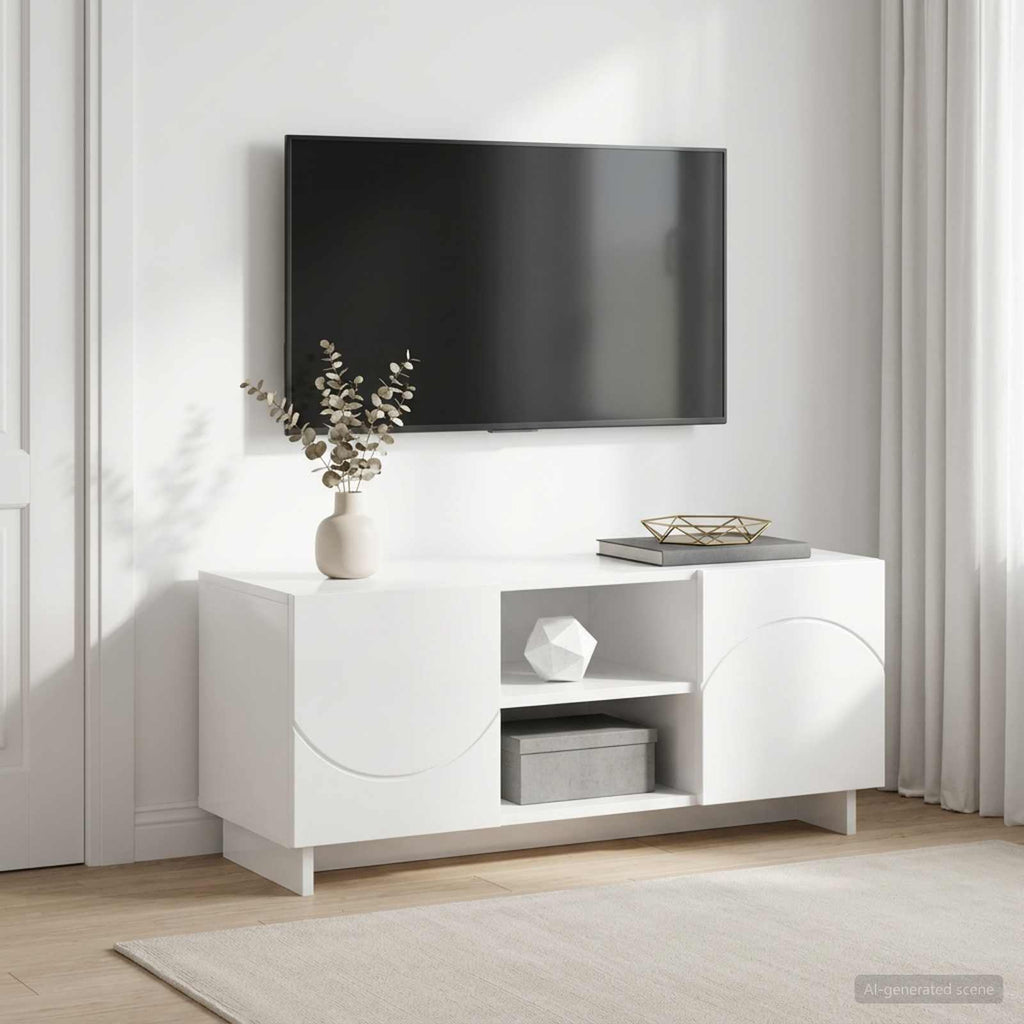 vidaXL Stół pod telewizor 90 x 34.5 x 40 cm Biały wysoki połysk