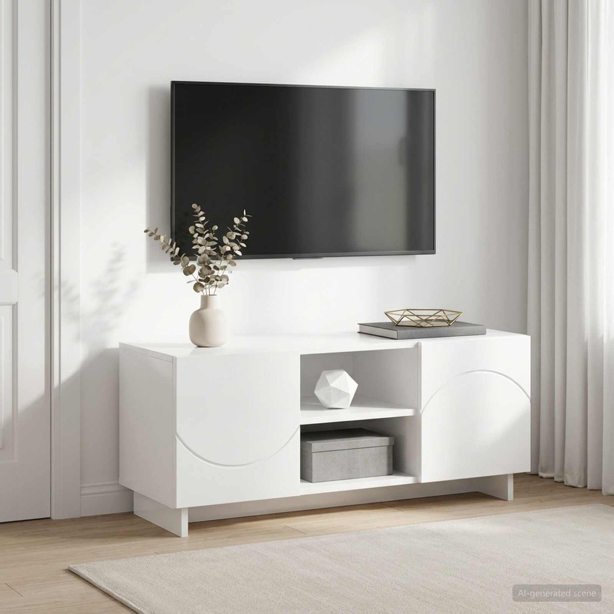 vidaXL Stół pod telewizor 90 x 34.5 x 40 cm Biały wysoki połysk