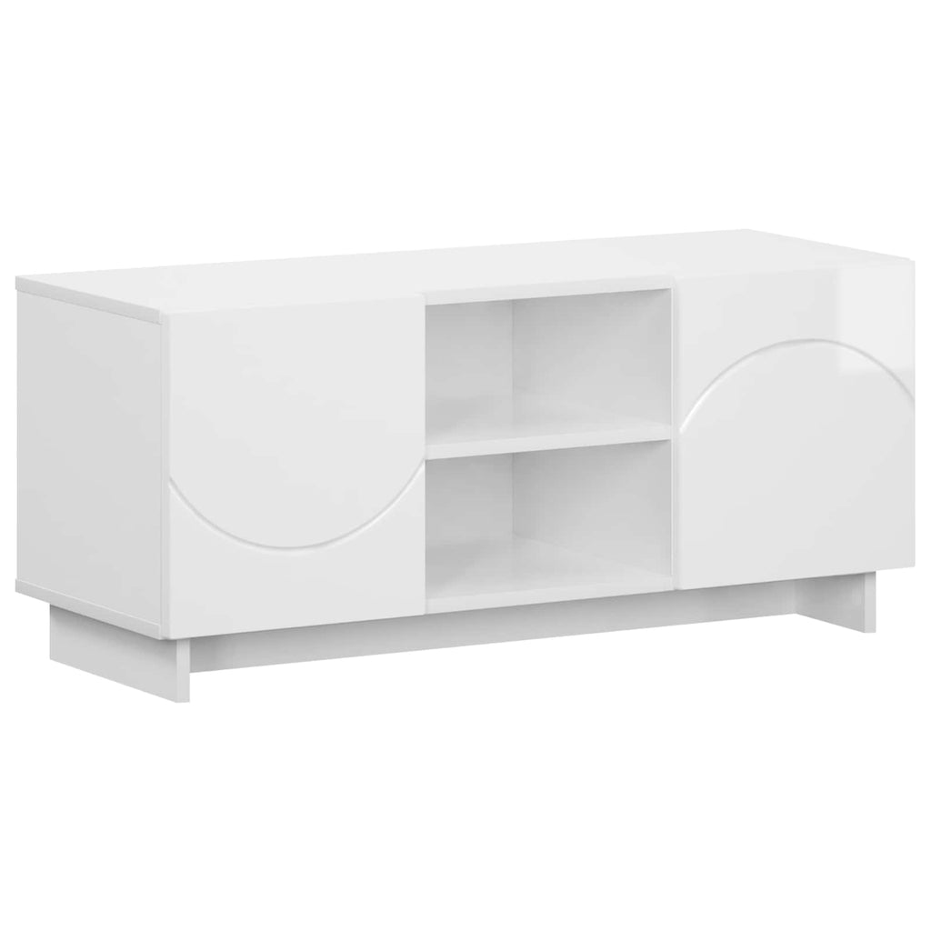 vidaXL Stół pod telewizor 90 x 34.5 x 40 cm Biały wysoki połysk