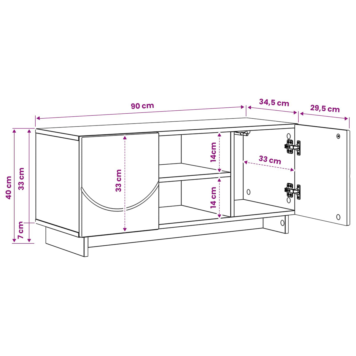 vidaXL Stół pod telewizor 90 x 34.5 x 40 cm Dąb wędzony