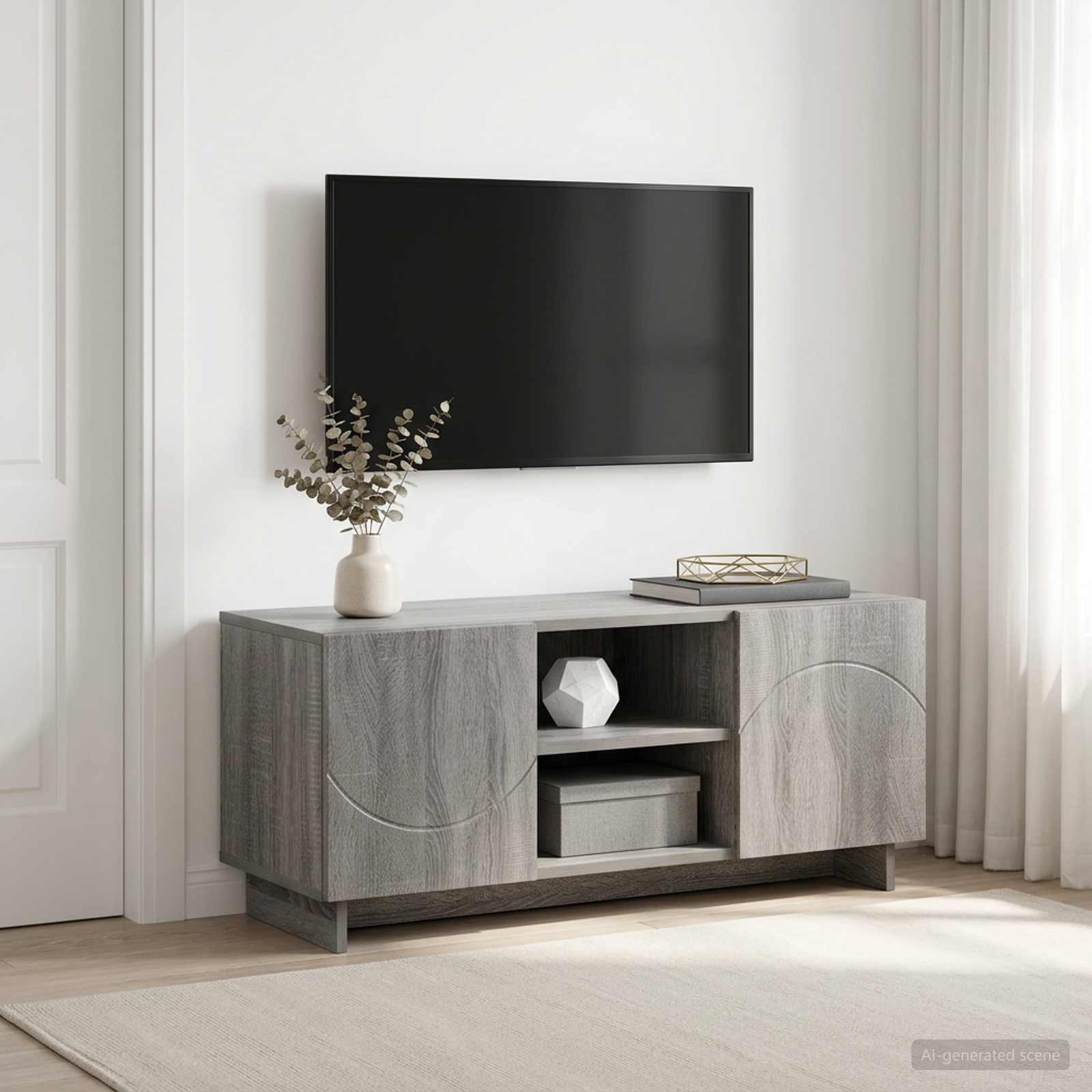 vidaXL Stół pod telewizor 90 x 34.5 x 40 cm Szary Sonoma