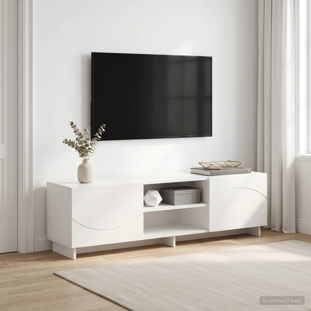 vidaXL Stół pod telewizor 140 x 34.5 x 40 cm Biały Drewno inżynieryjne