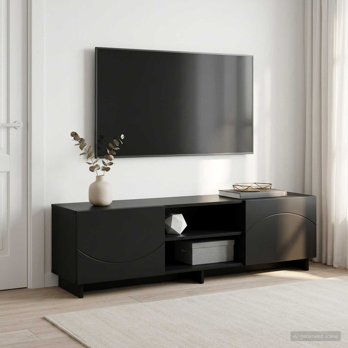 vidaXL Stół pod telewizor 140 x 34,5 x 40 cm Czarny