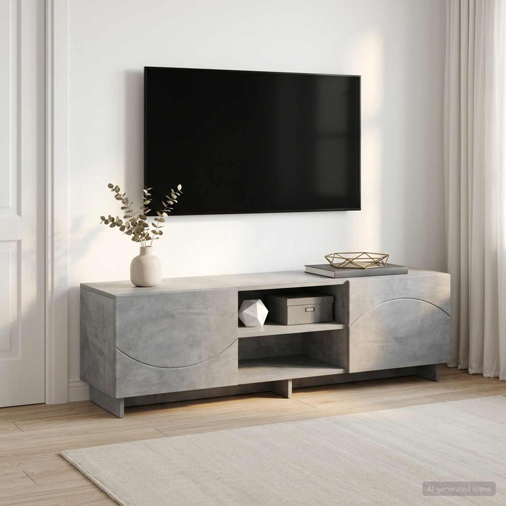 vidaXL Stół pod telewizor 140 x 34,5 x 40 cm Betonowy szary