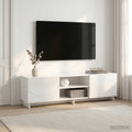vidaXL Stół pod telewizor 140 x 34,5 x 40 cm Biały wysoki połysk