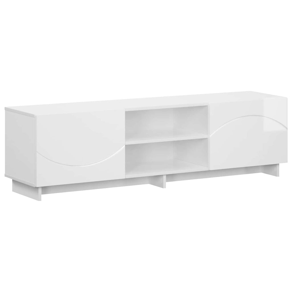 vidaXL Stół pod telewizor 140 x 34,5 x 40 cm Biały wysoki połysk