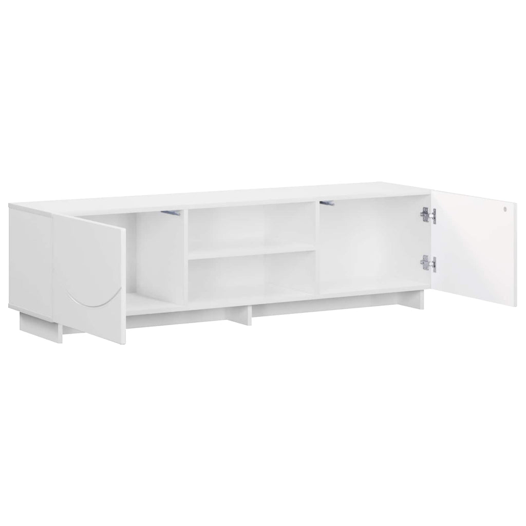 vidaXL Stół pod telewizor 140 x 34,5 x 40 cm Biały wysoki połysk