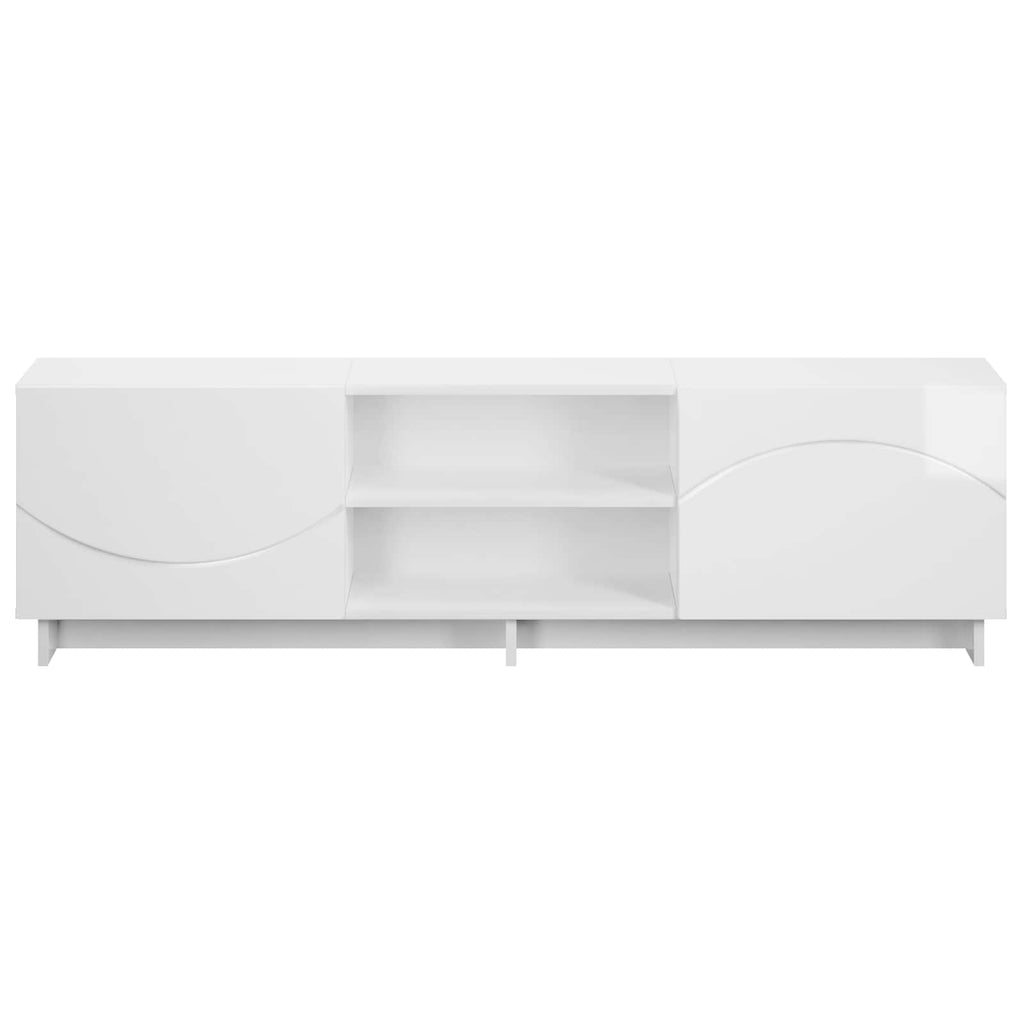 vidaXL Stół pod telewizor 140 x 34,5 x 40 cm Biały wysoki połysk