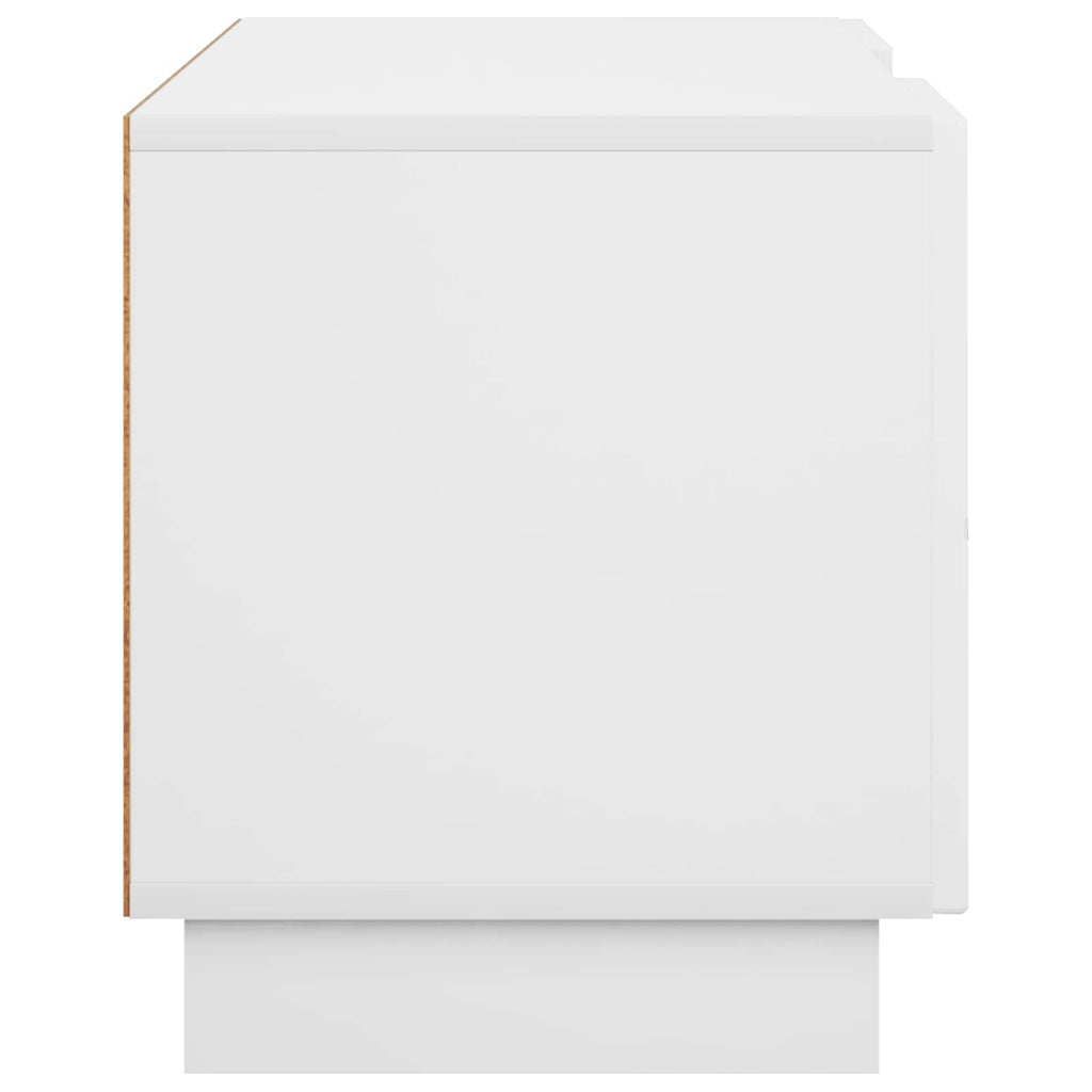 vidaXL Stół pod telewizor 140 x 34,5 x 40 cm Biały wysoki połysk