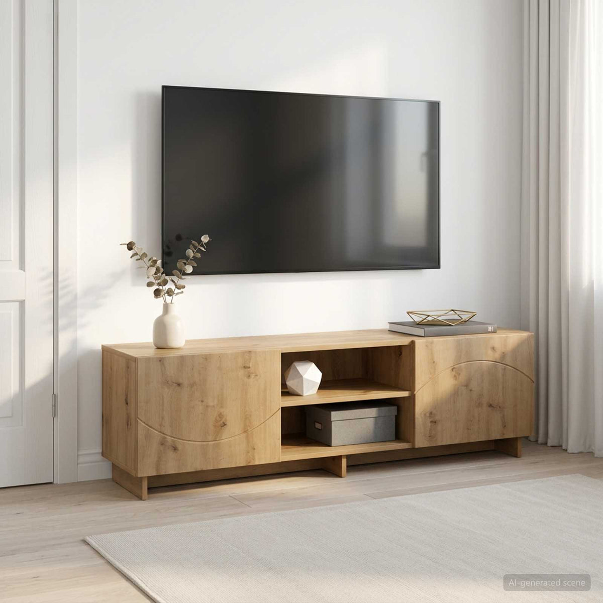 vidaXL Stół pod telewizor 140 x 34,5 x 40 cm Dąb artisan