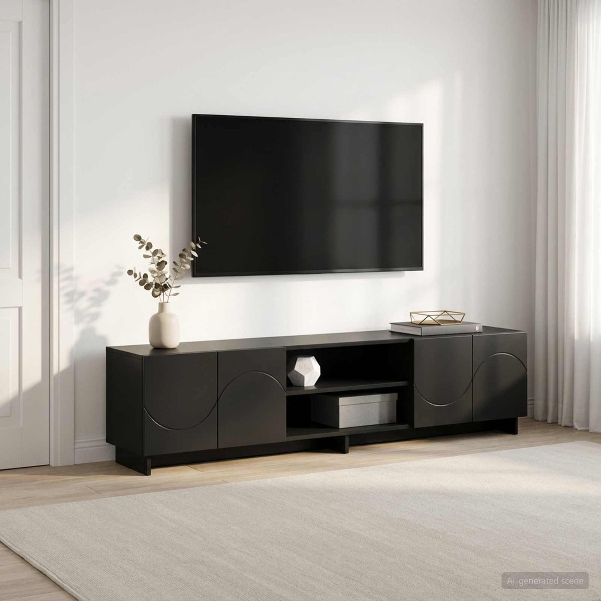 vidaXL Stół pod telewizor 180 x 34,5 x 40 cm Czarny