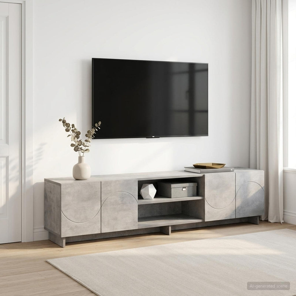 vidaXL Stół pod telewizor 180 x 34,5 x 40 cm Betonowy szary