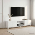 vidaXL Stół pod telewizor 180 x 34,5 x 40 cm Biały wysoki połysk