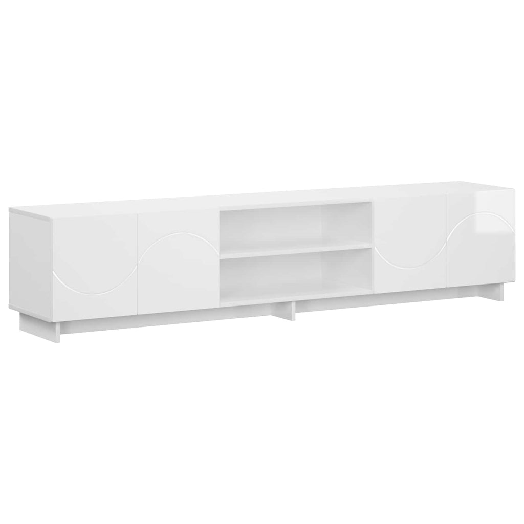 vidaXL Stół pod telewizor 180 x 34,5 x 40 cm Biały wysoki połysk
