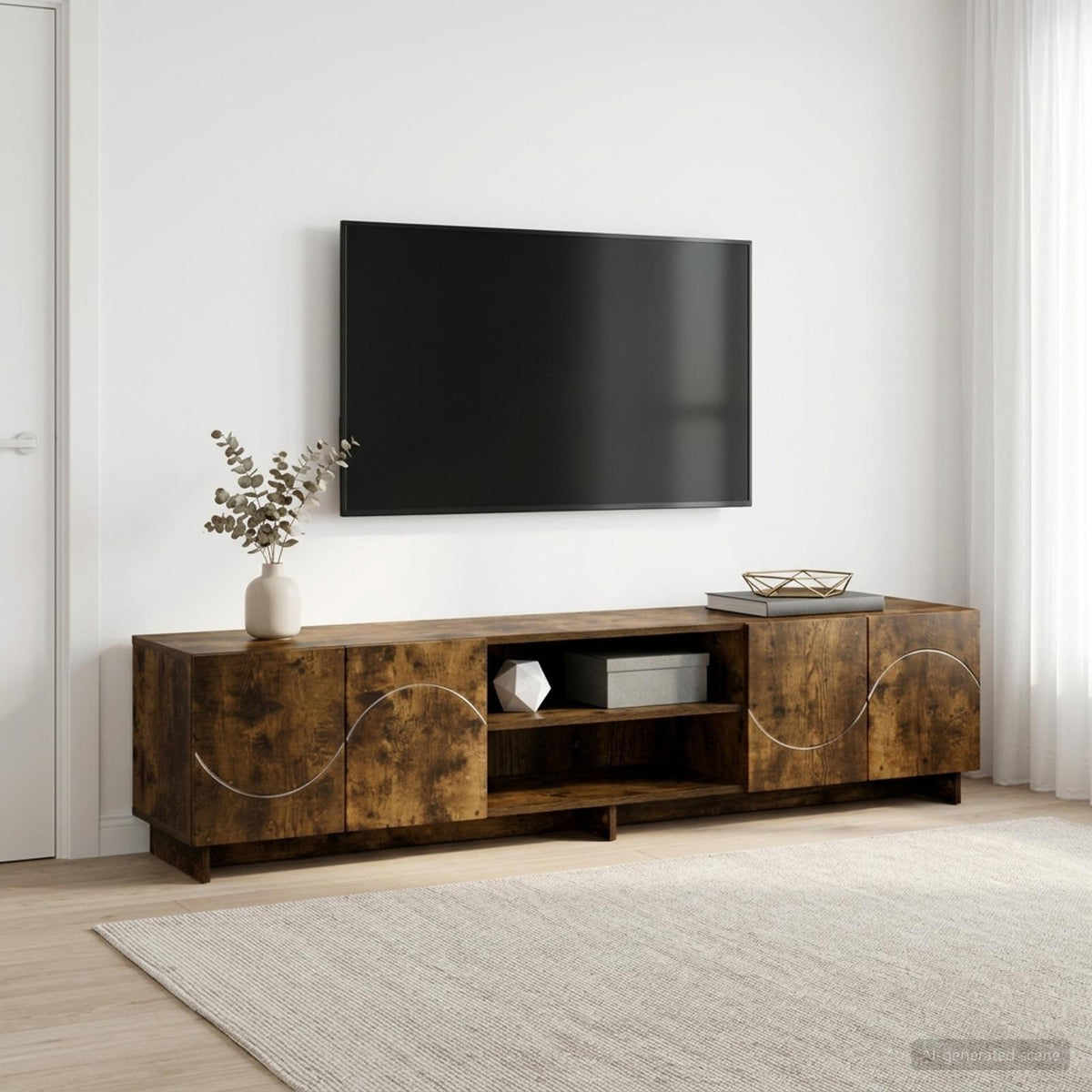 vidaXL Stół pod telewizor 180 x 34,5 x 40 cm Dąb wędzony
